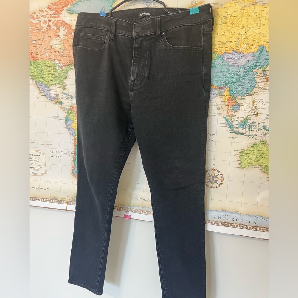 Express Skinny Black Denim size 33 by 30 like new